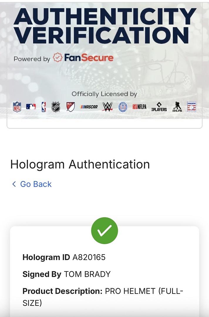 Tom Brady signed Buccaneers Autographed Authentic Riddell Helmet - Fanatics and GOAT COA