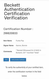 Bonnie Aarons Signed Funko Pop #1710 (The Nun)  - Beckett COA
