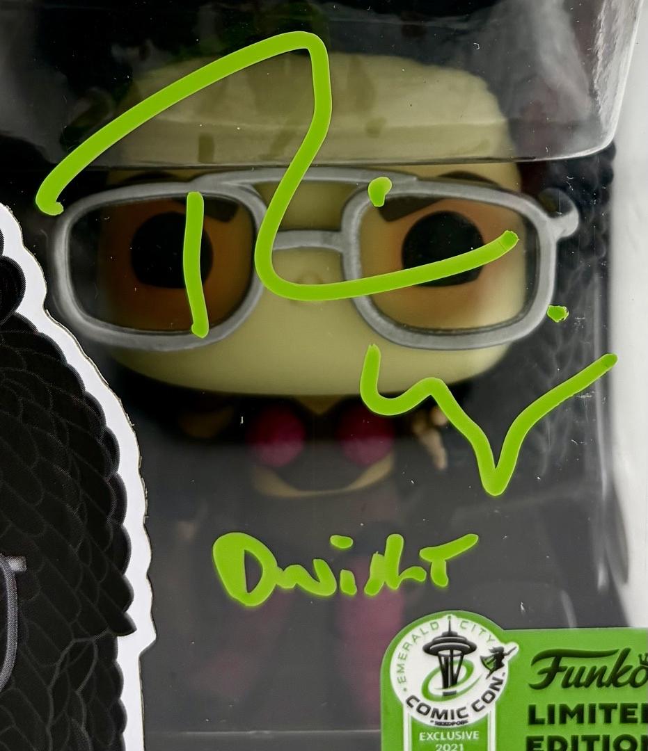 Rainn Wilson signed "Dwight Schrute" Funko #1072 (The Office) w/character name - JSA COA