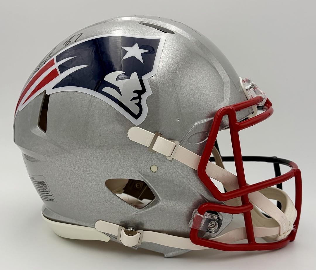Tom Brady & Rob Gronkowski New England Patriots & Tampa Bay Buccaneers Autographed Half & Half Riddell Speed Authentic Helmet - Fanatics COA