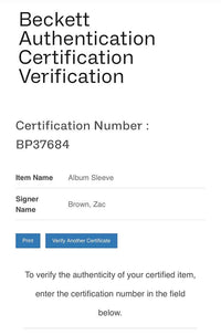 Zac Brown Signed Album "From The Road - Volume 1" Vinyl Album #01 - Beckett COA