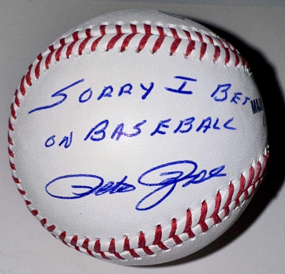 Pete Rose Autographed Rawlings Official Baseball w/ "Sorry I Bet on Baseball" - JSA COA