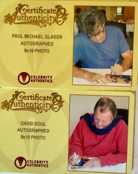 Paul Michael Glaser and David Soul (Starsky & Hutch) signed 8x10 w/character names - Celebrity Authentics COA