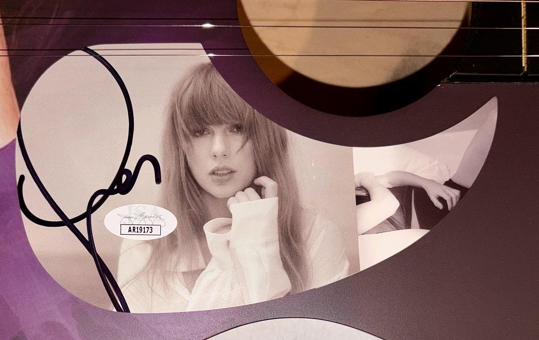 Taylor Swift Signed Purple/Picture Guitar - JSA COA #2