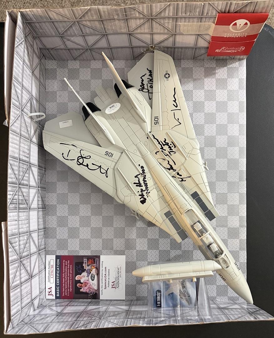 Val Kilmer, Tom Skerritt, James Tolkan, Whip Hubley & Michael Ironside Signed F-14 Tomcat Aircraft Replica - Celebrity Authentics