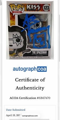 Ace Frehley Signed Funko Pop #123 "The Spaceman" (KISS) - ACOA COA