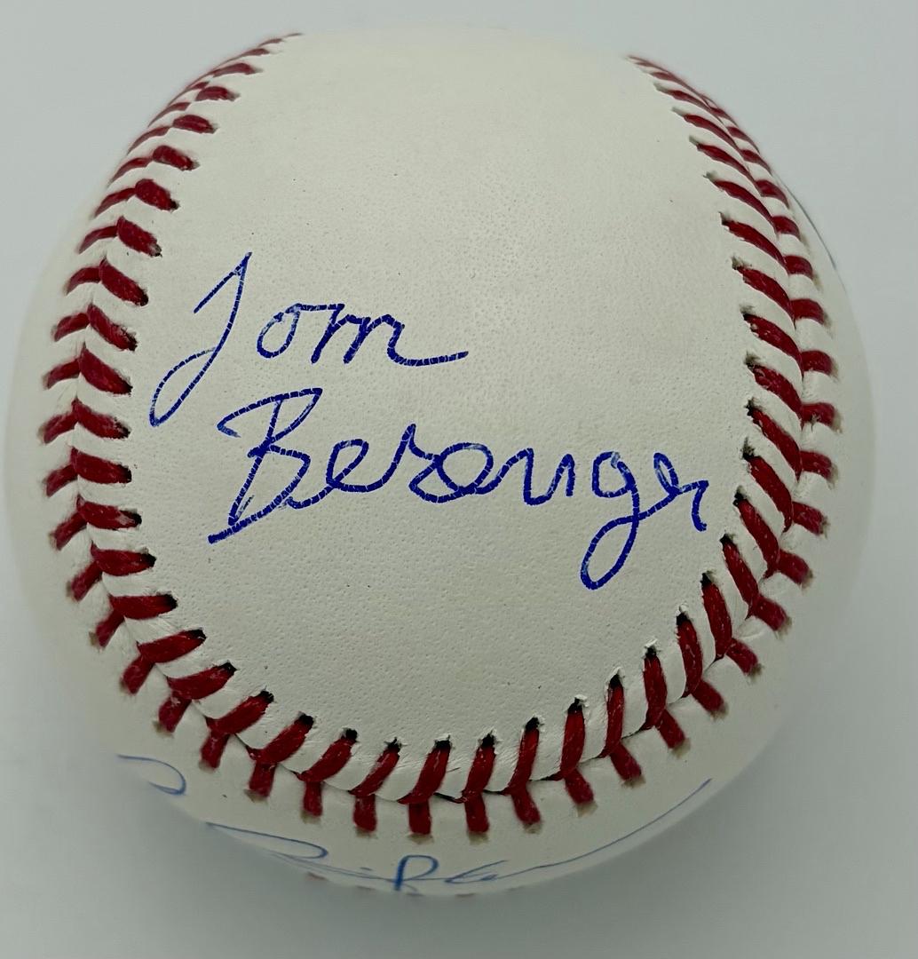 Major League Stars Charlie Sheen, Tom Berenger, & Corbin Bernsen Autographed Rawlings Official Baseball -  Beckett COA