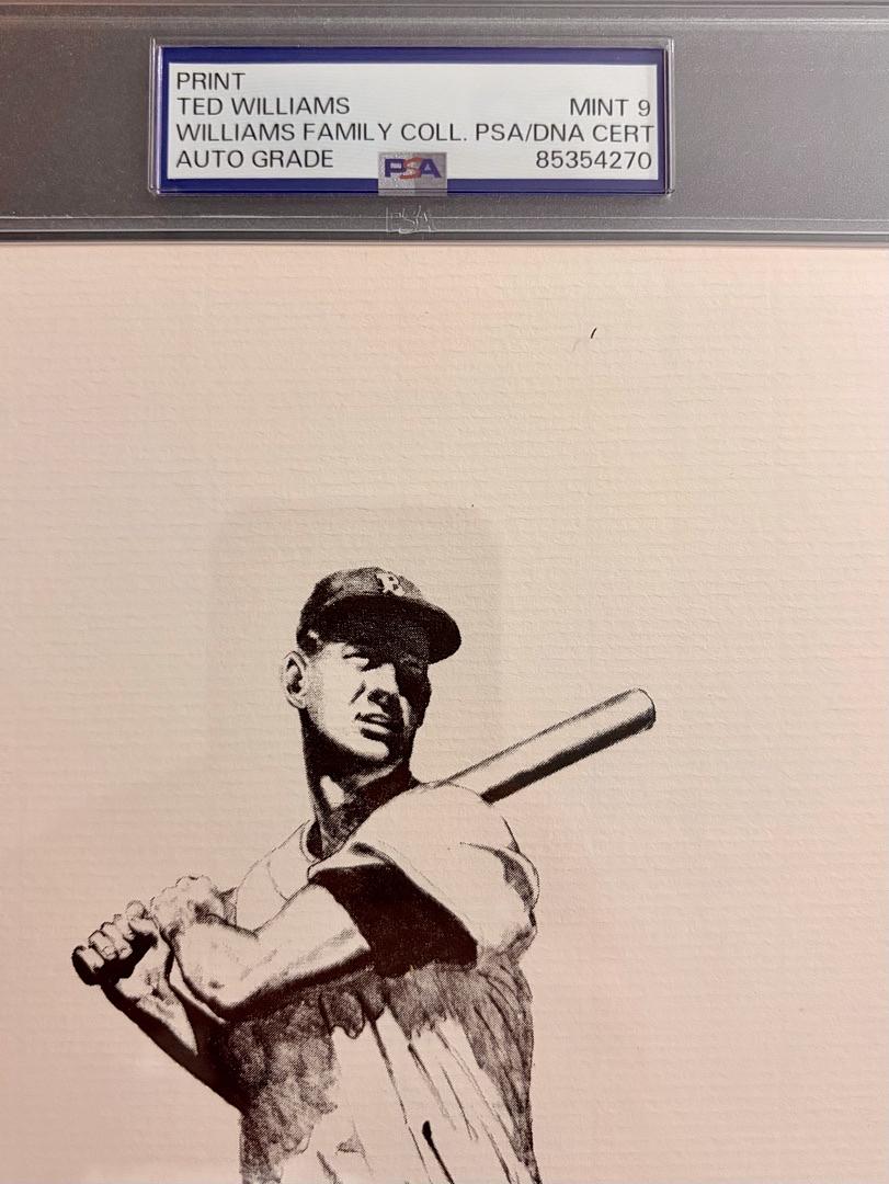 Ted Williams (Red Sox) signed 8.5x11 Print Graded Mint 9 - PSA Encapsulated