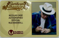 Nicholas Cage signed baseball *RARE* - Celebrity Authentics