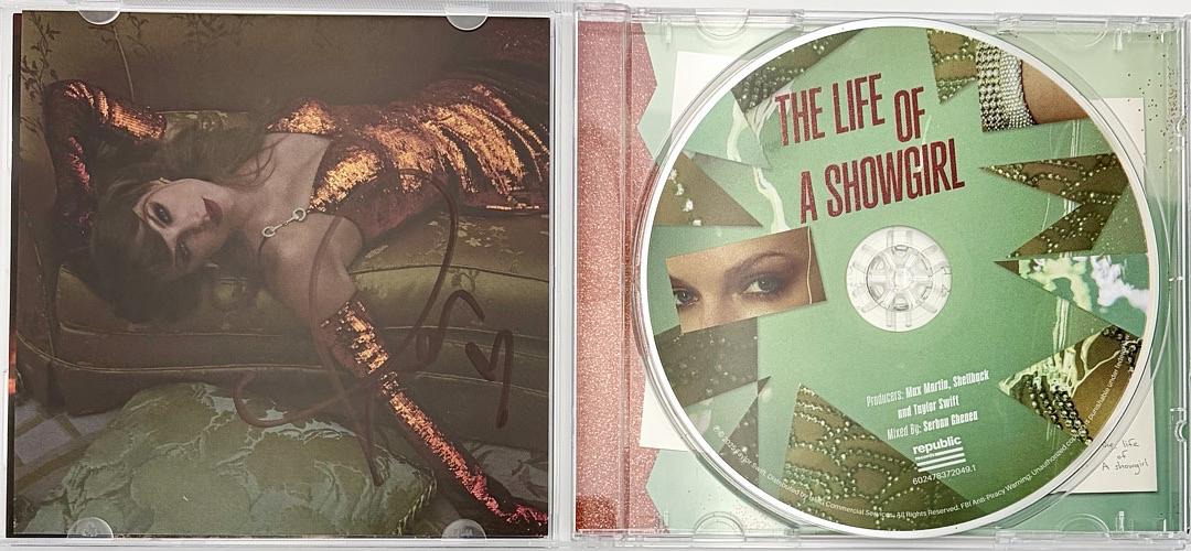 Taylor Swift matted, signed "Life of a Showgirl" CD Insert Photo 2 - Beckett COA