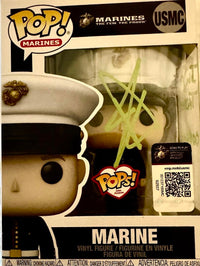 John Cena signed Rare Vaulted USMC Funko w/character name and quote *RARE* - Official Pix COA