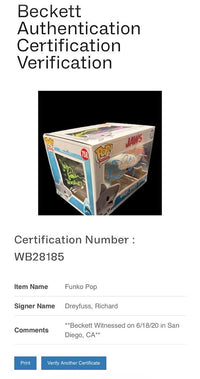 Richard Dreyfuss, Jeffrey Kramer, Jeffrey Vorhees, Stephen and Jonathan Searle, Signed Funko Pop #758 (Jaws) - Beckett COA *VERY RARE*