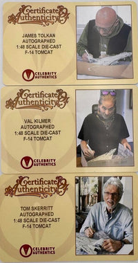 Val Kilmer, Tom Skerritt, James Tolkan Signed F-14 Tomcat Aircraft Replica - Celebrity Authentics