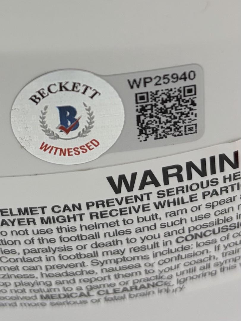 Mac Jones full sized authentic on-field Lunar Patriots helmet - Beckett COA