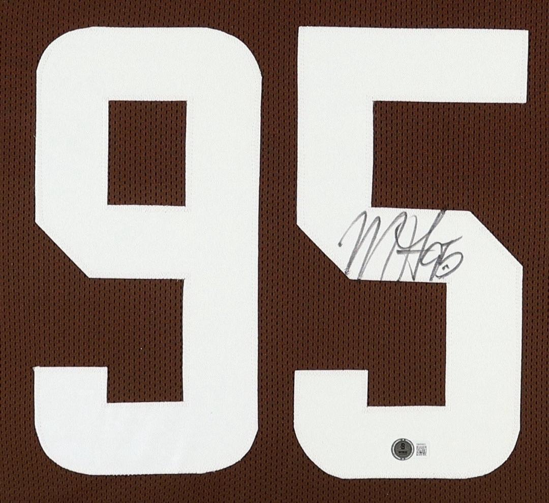 Myles Garrett 34x42 signed framed Browns Jersey - Beckett COA