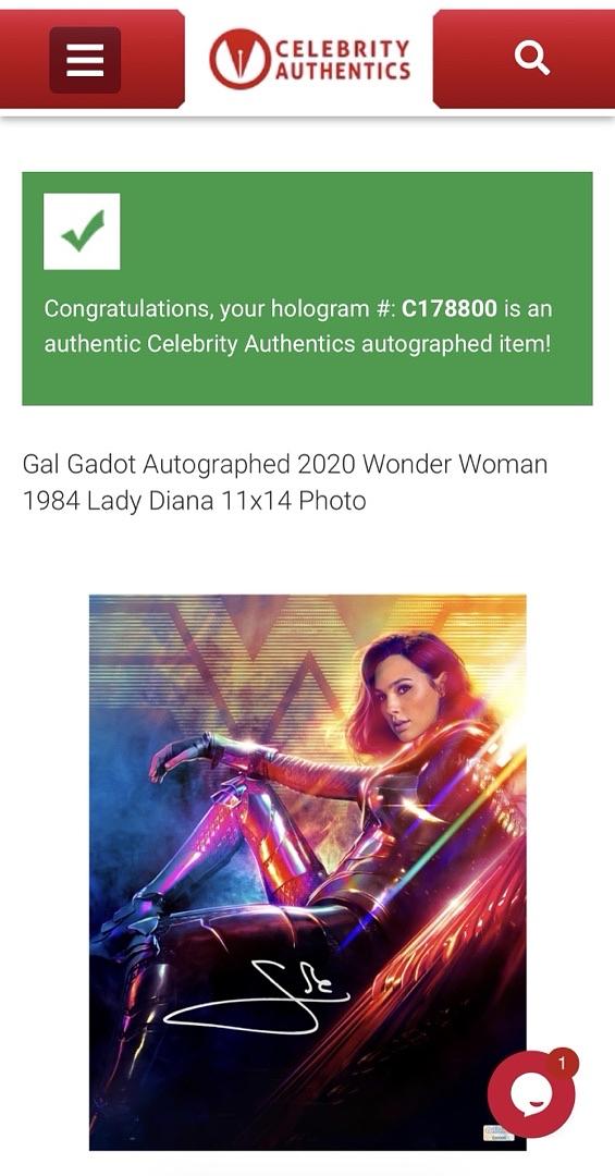 Gal Gadot sexy signed 11x14 Photo (Wonder Woman) - Celebrity Authentics