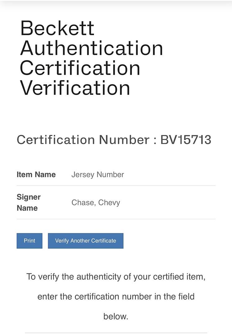 Chevy Chase signed Bears Jersey (Christmas Vacation) - Beckett COA