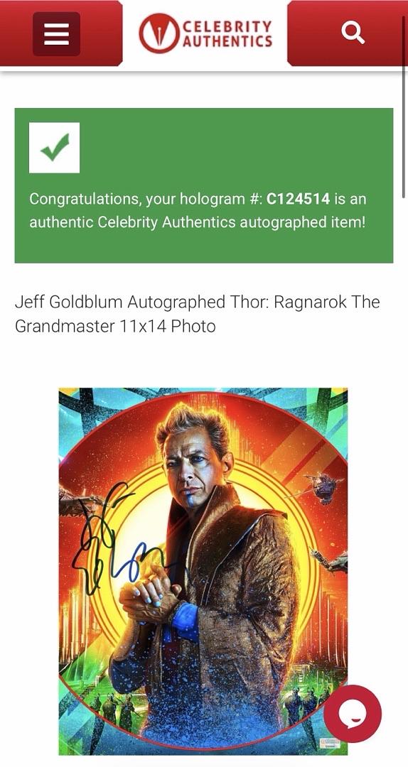 Jeff Goldblum signed 11x14 (Thor: Ragnarok) - Celebrity Authentics COA