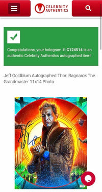 Jeff Goldblum signed 11x14 (Thor: Ragnarok) - Celebrity Authentics COA
