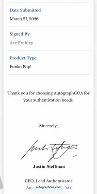 Ace Frehley Signed Funko Pop #123 "The Spaceman" (KISS) - ACOA COA
