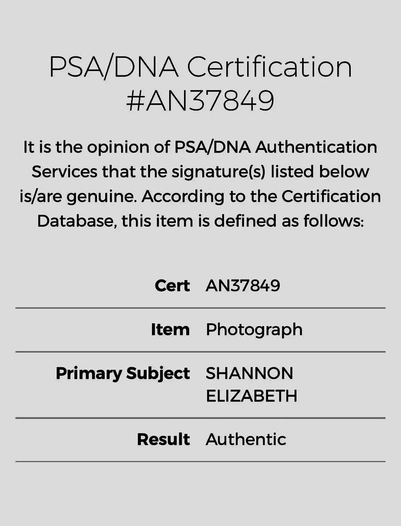 Shannon Elizabeth (American Pie) sexy signed 8x10 PSA COA