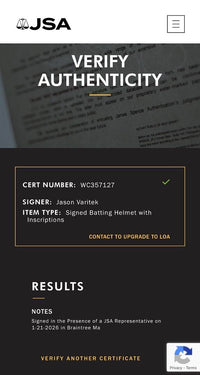 Jason Varitek signed full size replica batters helmet w/multiple inscriptions (Red Sox) - JSA COA