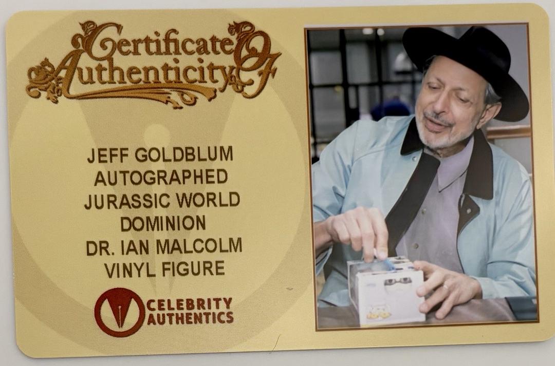 Jeff Goldblum Signed Funko Pop #1213 "Dr. Ian Malcolm" (Jurassic World) - Celebrity Authentics