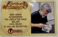 Andy Serkis Signed Funko Pop #532 "Gollum" (LOTR) w/character name - Celebrity Authentics COA
