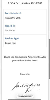 Gal Gadot Signed Funko Pop #172 (Wonder Woman) - ACOA