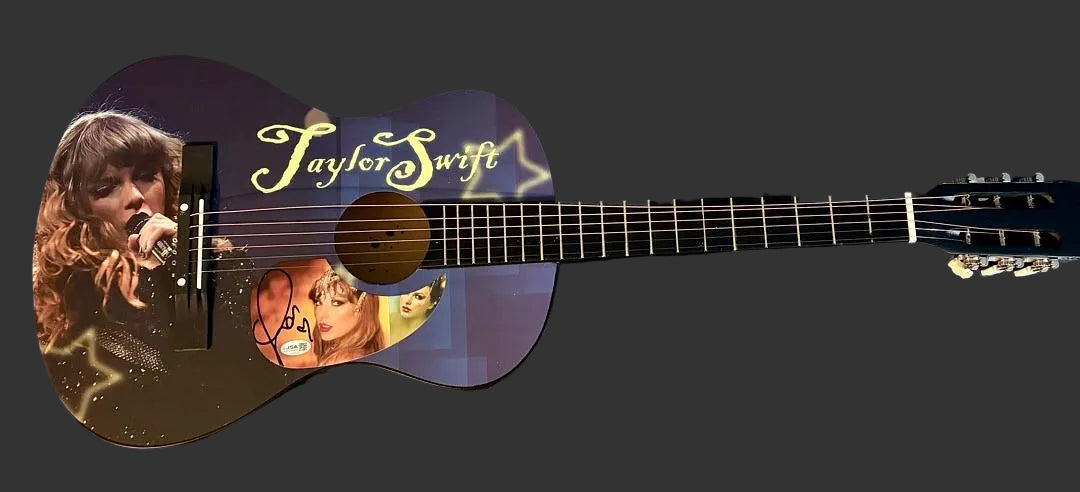 Taylor Swift Signed Purple/Picture Guitar - JSA COA