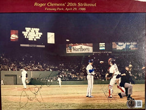 Roger Clemens and Rich Gedman signed 8x10 (magazine page) - Beckett COA w/full letter of authenticity