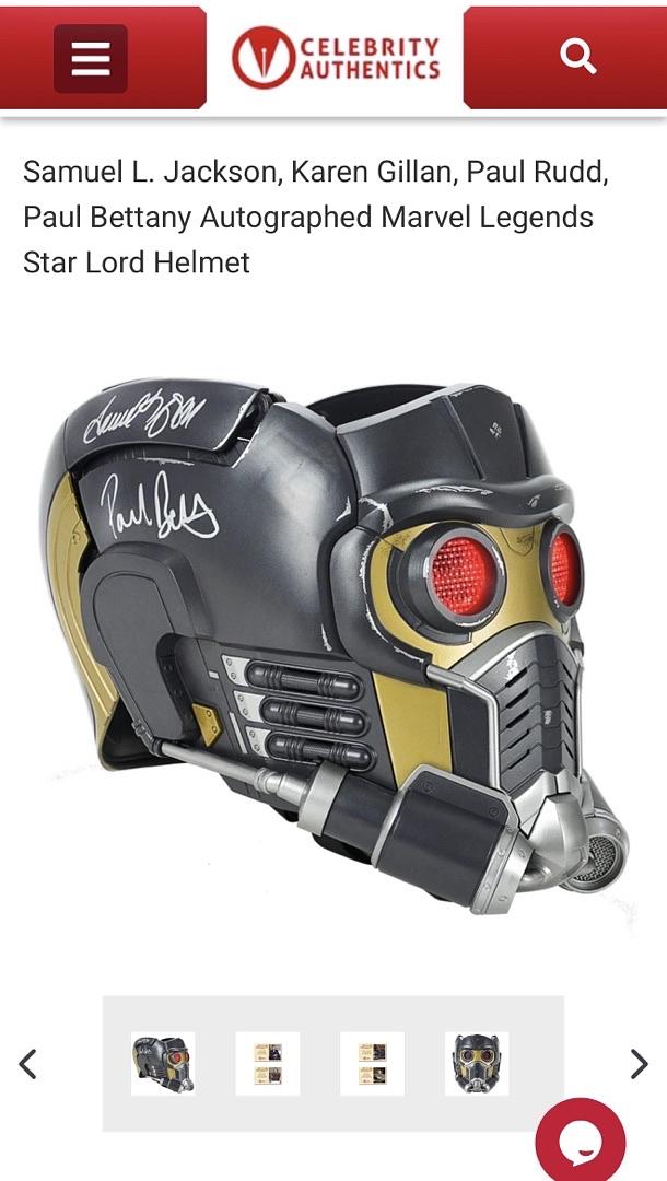 Chris Pratt, Samuel L. Jackson, Paul Bettany, Paul Rudd & Karen Gillan signed helmet - *RARE* Celebrity Authentics