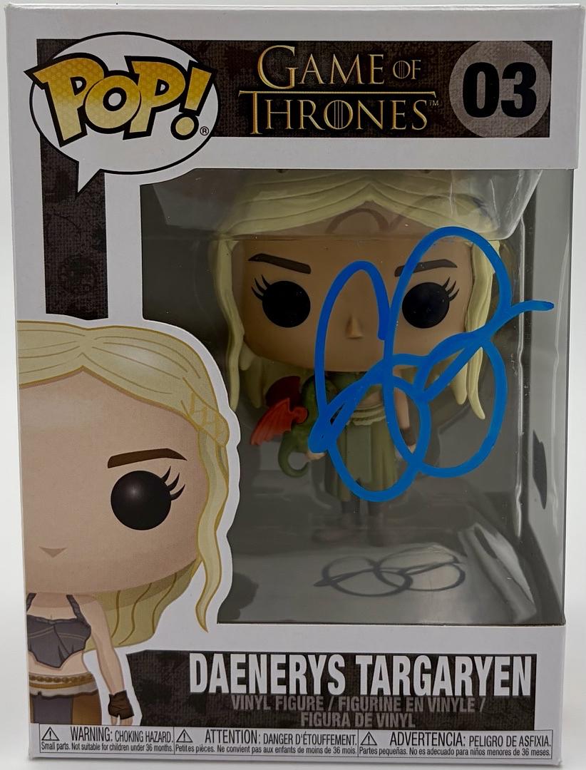 Emilia Clarke Signed Funko Pop #03 Daenerys Targaryen (Blue Ink) - Beckett COA