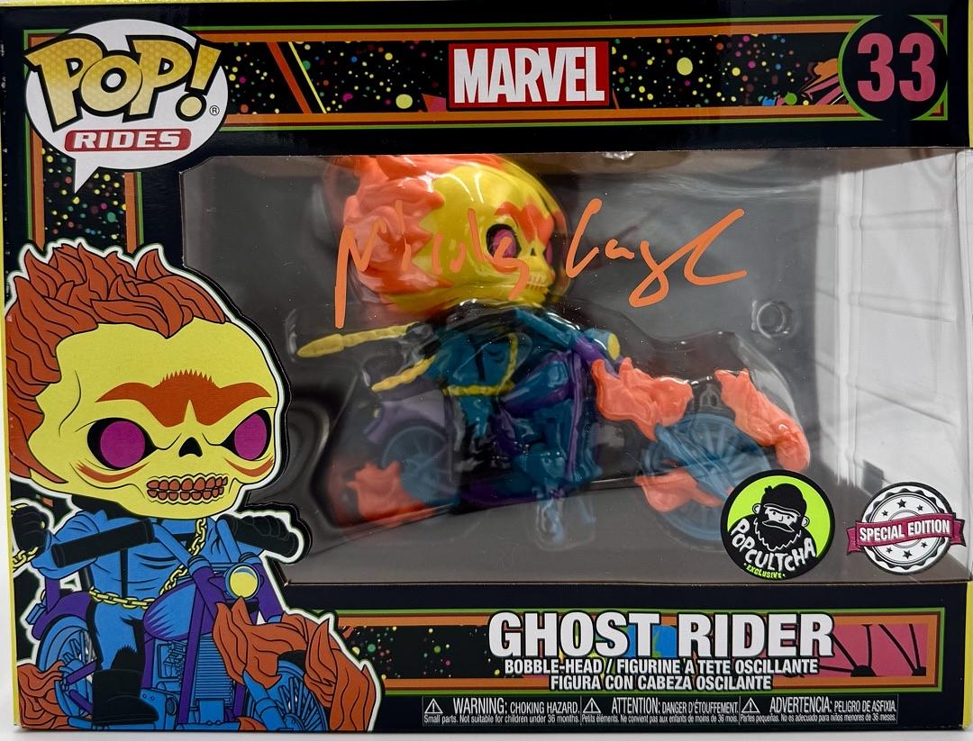 Nicholas Cage Signed Funko Pop #33 (Deluxe Ghost Rider) - Celebrity Authentics