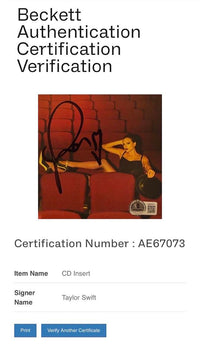 Taylor Swift matted, signed "Life of a Showgirl" CD Insert Photo 4 - Beckett COA