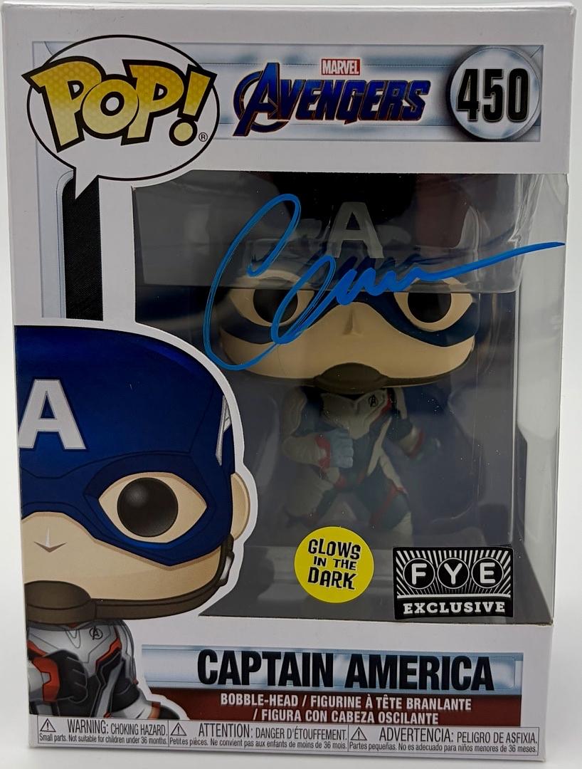Chris Evans Signed Funko Pop #450 Captain America (Avengers) - Official Pix COA