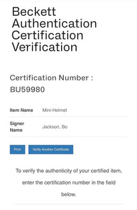 Bo Jackson (Raiders) Signed Limited Edition (2371/3000) Chrome Mini-Helmet - Beckett COA