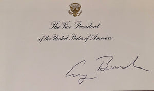 George Bush Signed Vice President Seal Card - JSA COA w/full letter of authenticity