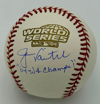 Jason Varitek signed 2004 World Series baseball w/inscription (Red Sox) - JSA COA