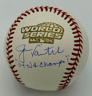 Jason Varitek signed 2004 World Series baseball w/inscription (Red Sox) - JSA COA