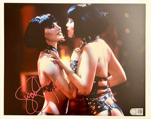 Gina Gershon sexy signed 11x14 (Showgirls) - SWAU COA