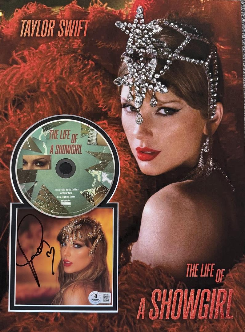Taylor Swift matted, signed "Life of a Showgirl" CD Insert Photo 1 - Beckett COA