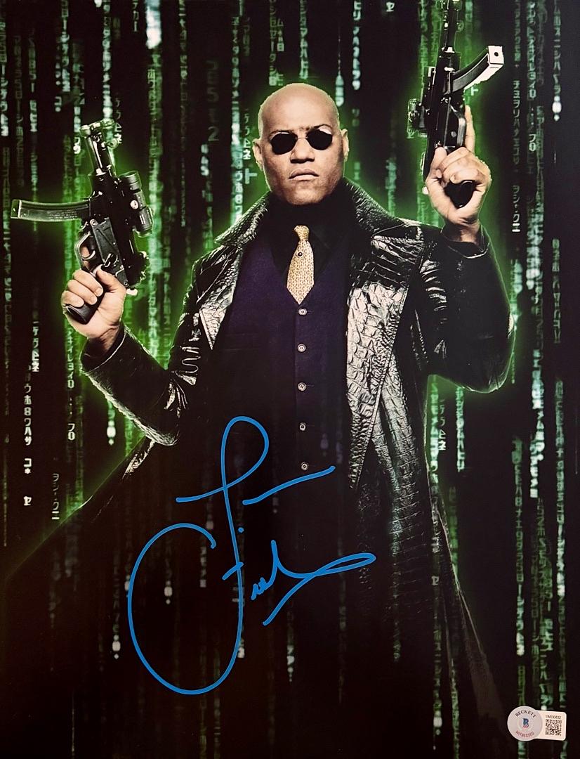 Laurence Fishburne Signed 11x14 Photo (Matrix) - Beckett COA