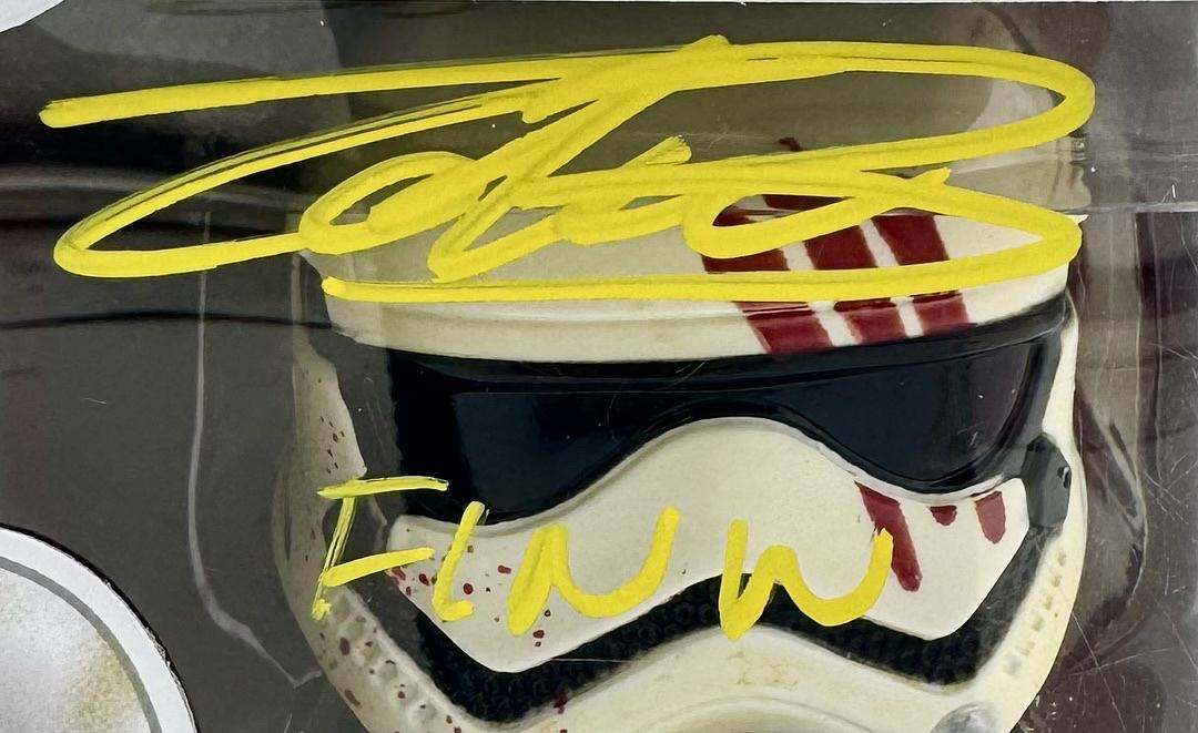 John Boyega signed "FN-2187" Funko Pop #100 w/character name and long quote - Official Pix COA