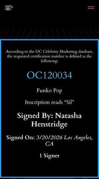 Natasha Henstridge signed "Sil" Funko #1906 (Species) - OC Celebrity Marketing COA