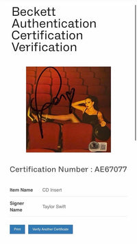 Taylor Swift matted, signed "Life of a Showgirl" CD Insert Photo 4 - Beckett COA