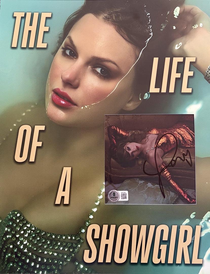 Taylor Swift matted, signed "Life of a Showgirl" CD Insert Photo 2 - Beckett COA