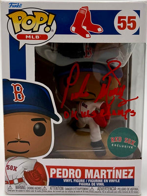 Pedro Martinez Signed Funko Pop #55 w/04 WS Champs inscription (Red Sox) - JSA COA