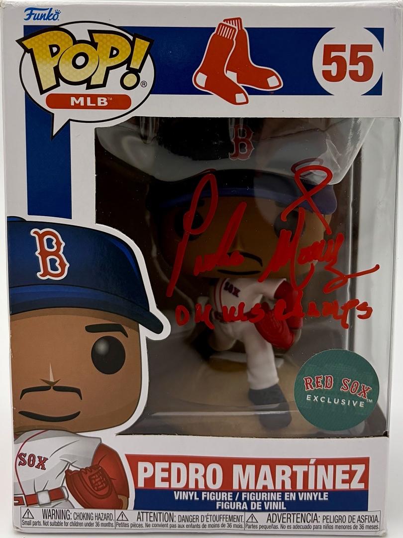 Pedro Martinez Signed Funko Pop #55 w/04 WS Champs inscription (Red Sox) - JSA COA