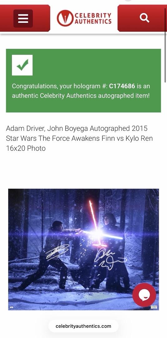 Adam Driver and John Boyega signed 16x20 (Star Wars) - Celebrity Authentics